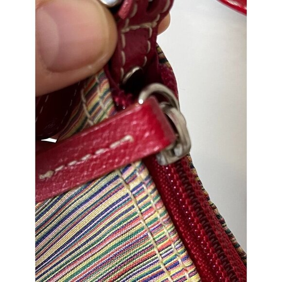 Liz Claiborne Striped Y2K Bag Colorful Leather Boho Hippie Western Retro 80s - Picture 6 of 13